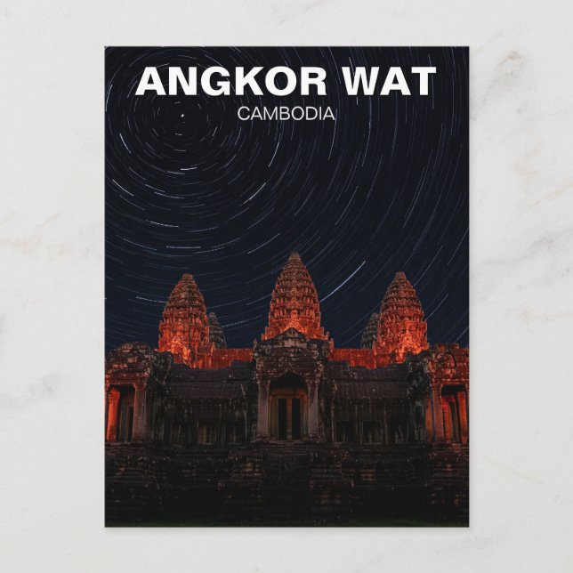 Angkor Wat Cambodia at Night Postcard (Front)