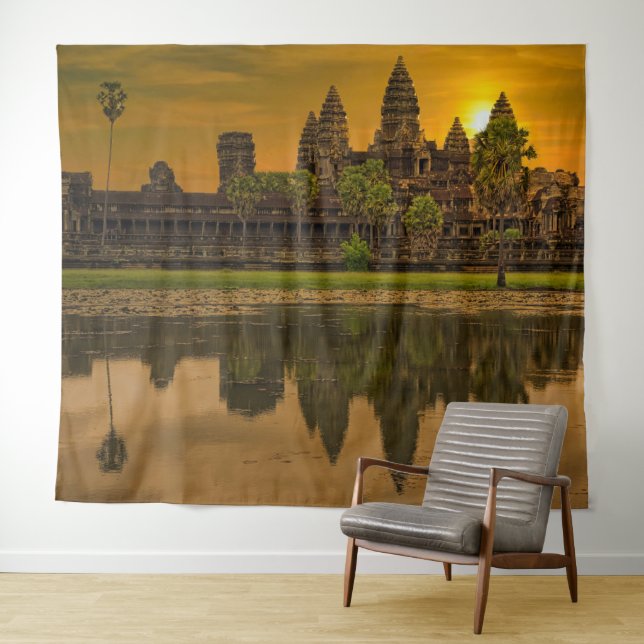 Angkor Wat Cambodia Khmer Temple Tapestry (In Situ (Horizontal))