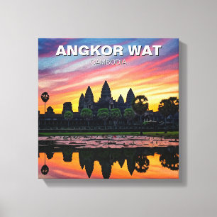 Angkor Wat Cambodia Sunset Canvas Print
