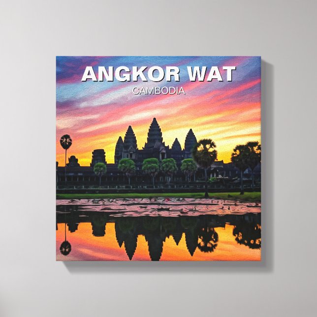 Angkor Wat Cambodia Sunset Canvas Print (Front)