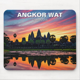 Angkor Wat Cambodia Sunset Mouse Mat
