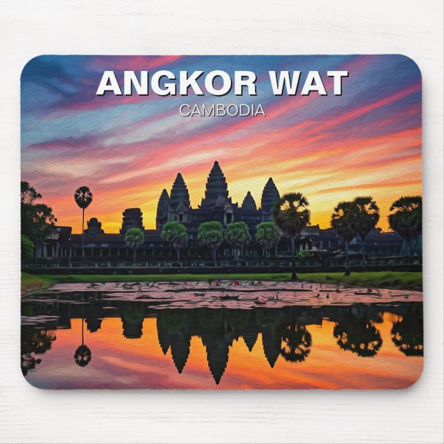 Angkor Wat Cambodia Sunset Mouse Mat (Front)