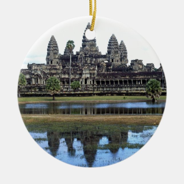 Angkor Wat Cambodia Temple Travel Photography Ceramic Tree Decoration (Front)
