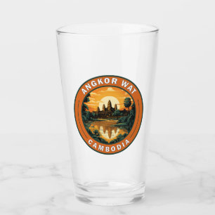 Angkor Wat Cambodia Travel Art Badge Glass