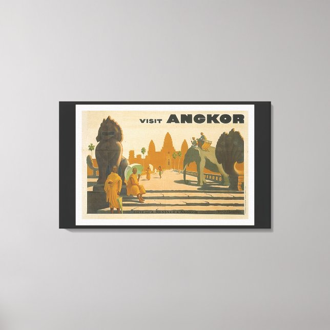 Angkor Wat Cambodia Vintage Travel Print (Front)