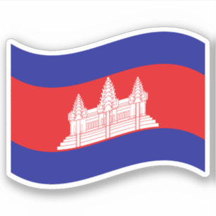 Angkor Wat Cambodian Flag Wave