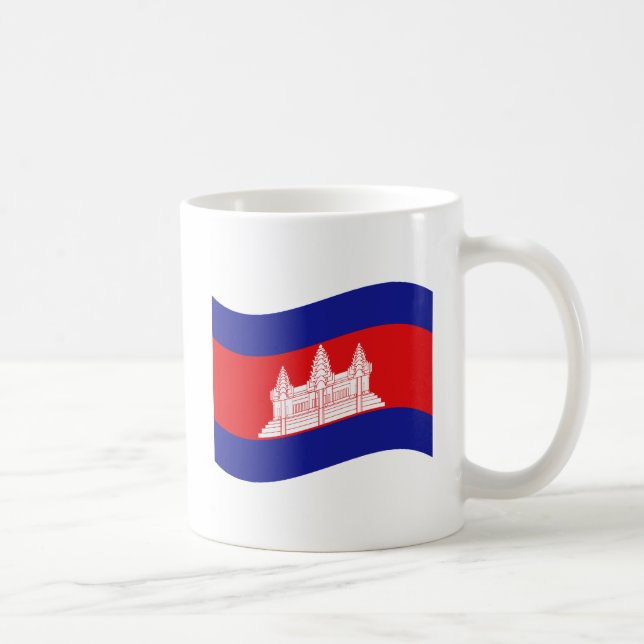 Angkor Wat Cambodian Flag Wave Coffee Mug (Right)