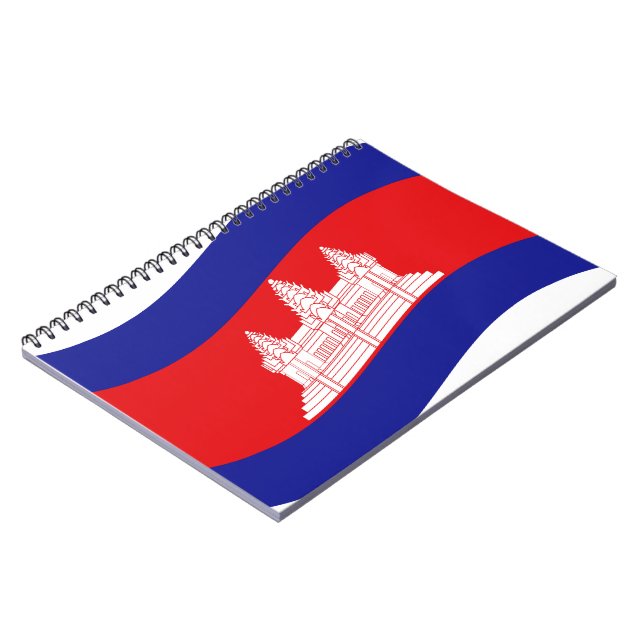 Angkor Wat Cambodian Flag Wave Notebook (Left Side)