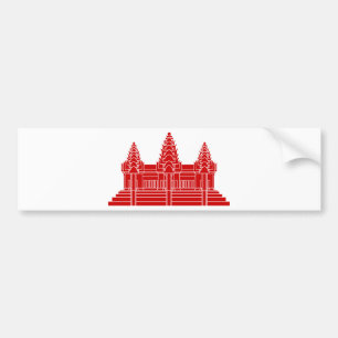 Angkor Wat Cambodian / Khmer Flag Bumper Sticker