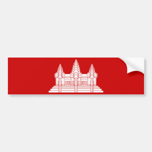 Angkor Wat Cambodian / Khmer Flag Bumper Sticker