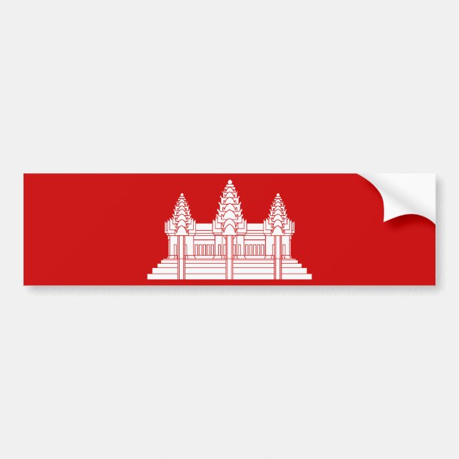 Angkor Wat Cambodian / Khmer Flag Bumper Sticker (Front)