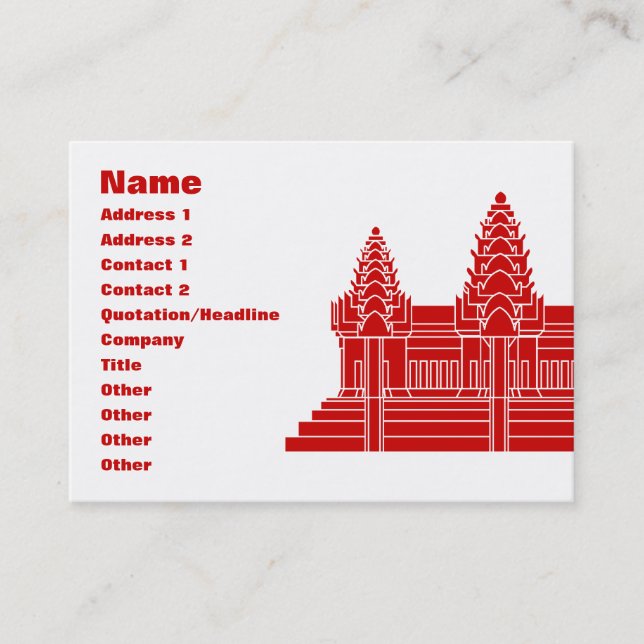 Angkor Wat Cambodian / Khmer Flag Business Card (Front)