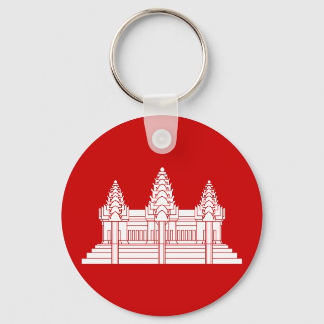 Angkor Wat Cambodian / Khmer Flag Key Ring (Front)
