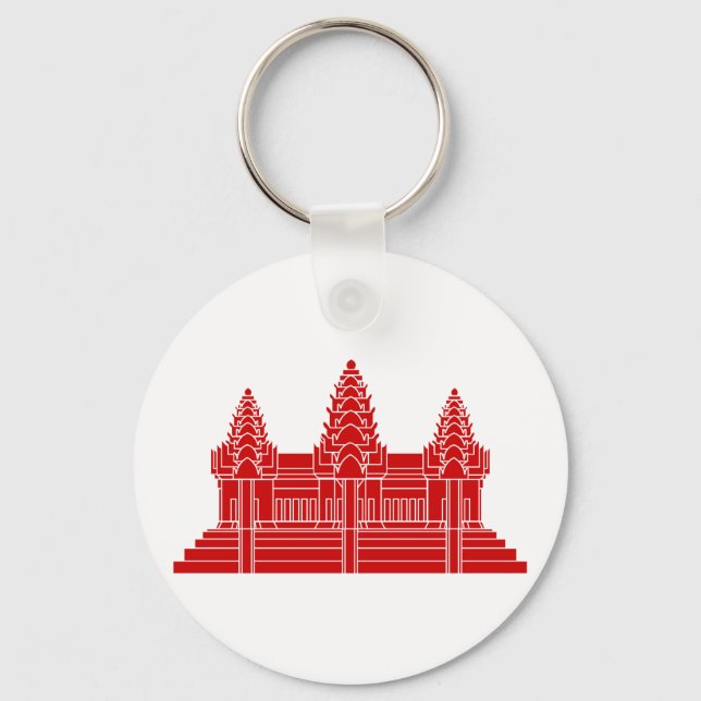 Angkor Wat Cambodian / Khmer Flag Key Ring (Front)