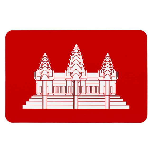 Angkor Wat Cambodian / Khmer Flag Magnet (Horizontal)