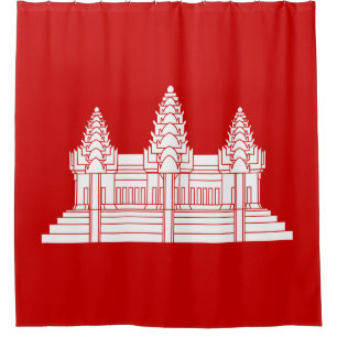 Angkor Wat Cambodian / Khmer Flag Shower Curtain