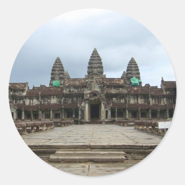 Angkor Wat Classic Round Sticker (Front)