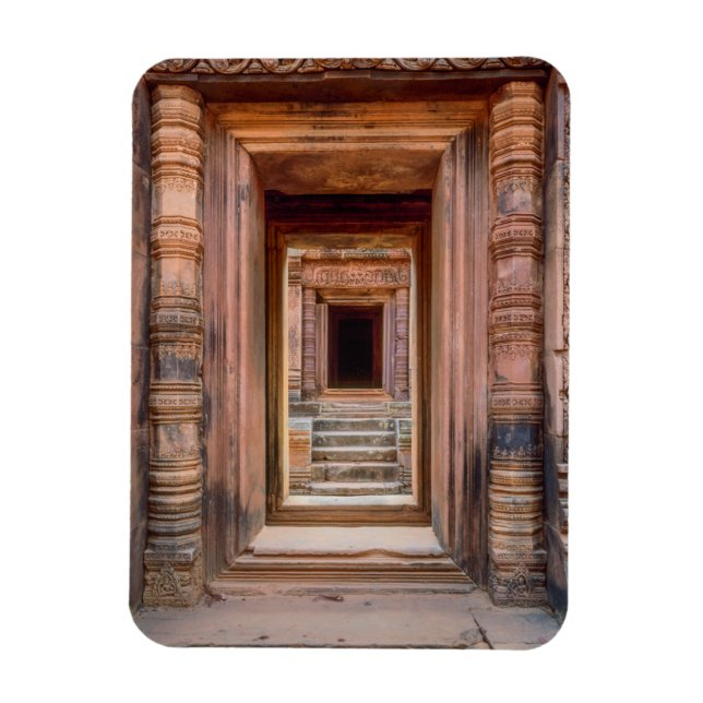 Angkor Wat Entryway, Cambodia Magnet (Vertical)