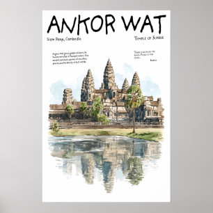 Angkor Wat Poster  Siem Reap Cambodia Temple