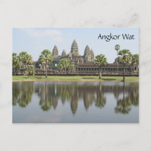 angkor wat reflected postcard