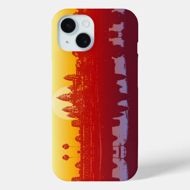 Angkor Wat Sunset Modern Silhouette Art Sunrise Case-Mate iPhone Case (Back)