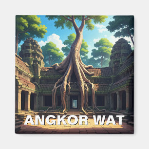 Angkor Wat Temple Tree Cambodia Magnet