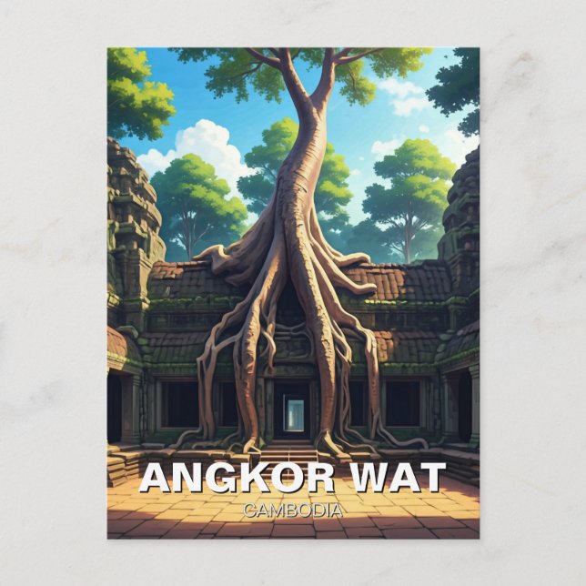 Angkor Wat Temple Tree Cambodia Postcard (Front)