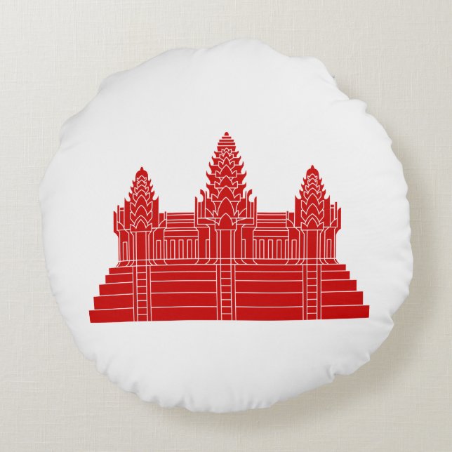 Angkor Wat Ver.2.0. Khmer Temple Round Cushion (Back)