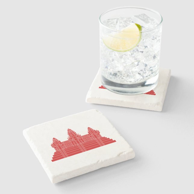 Angkor Wat Ver.2.0. Khmer Temple Stone Coaster (Side)