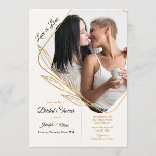 Angle Photo Bridal Shower Invitation