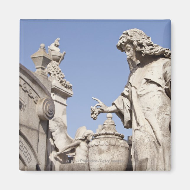 Angle Statue Close Up in La Recoleta Cemetery Magnet (Front)