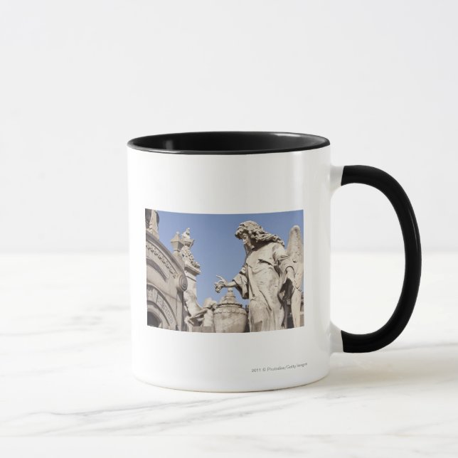 Angle Statue Close Up in La Recoleta Cemetery Mug (Right)