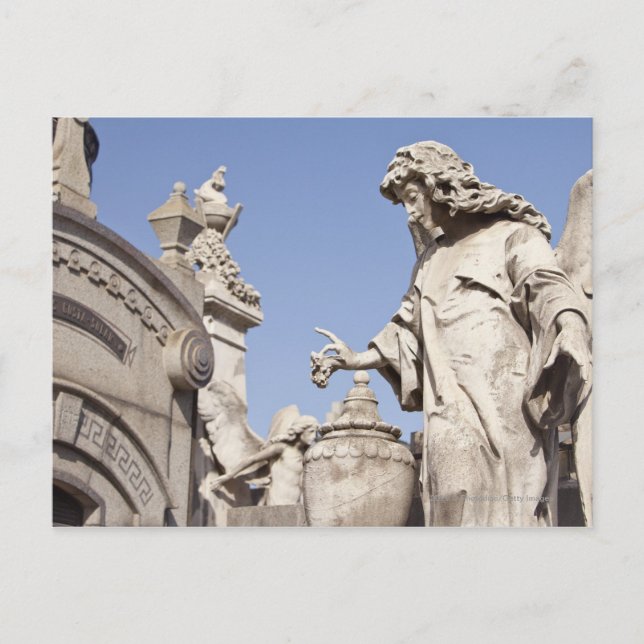 Angle Statue Close Up in La Recoleta Cemetery Postcard (Front)
