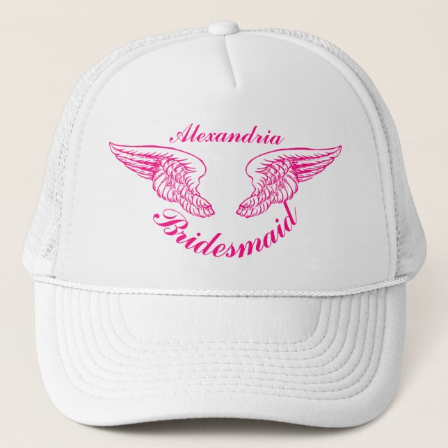 Angle wing brides bachelorette party trucker hat (Front)