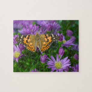 Angle Wing Butterfly On Cone Flower Jigsaw Puzzle