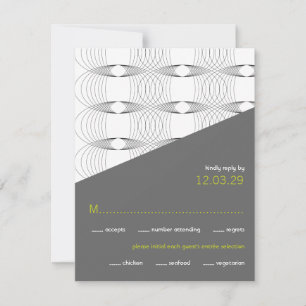 Angled Mod Rings Retro Modern Wedding RSVP Cards