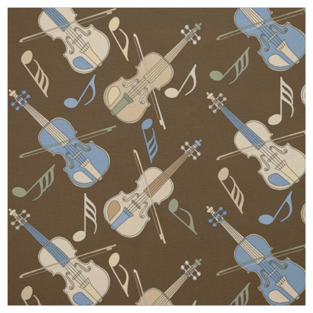 Angled Violins Music Notes Fabric (Swatch)
