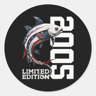 Angler 20th Birthday Fishing Limited Edition 2005 Classic Round Sticker