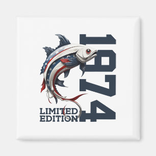 Angler 52nd Birthday Fishing Limited Edition 1974 Magnet