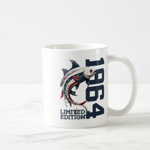 Angler 61st Birthday Fishing Limited Edition 1964 Coffee Mug