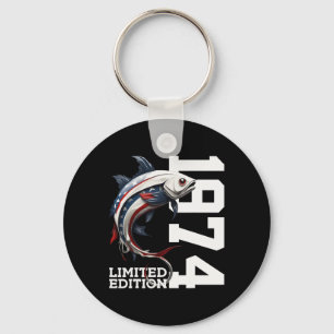 Angler Birthday Fishing Limited Edition 1974 1 Key Ring