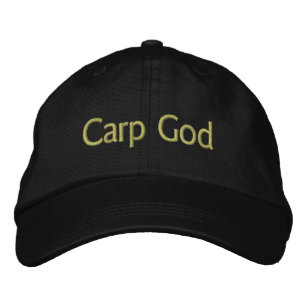 Angler 'Carp God' Black Embroidered Hat