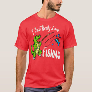 Angler Crocodile Fishing Sport Funny Kids T-Shirt