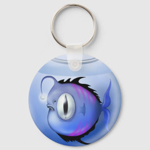 Angler fish aquarium fish bowl cute key ring