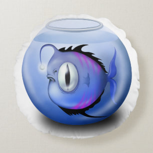 Angler fish aquarium fish bowl cute round cushion