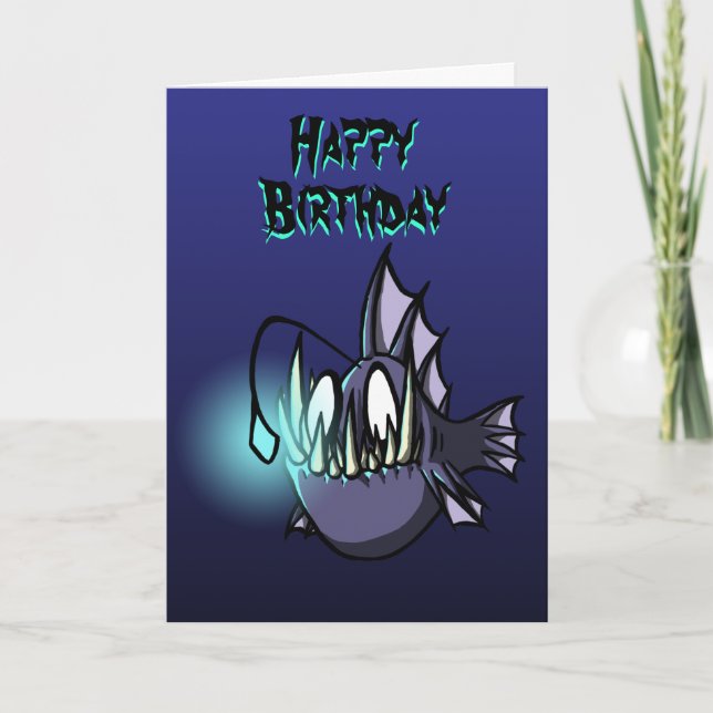 Angler Fish Birthday Card (Front)