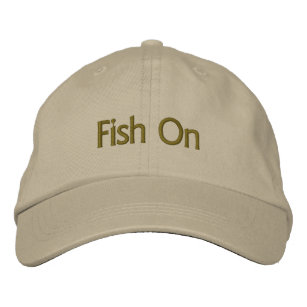 Angler 'Fish On' Moss Embroidered Hat
