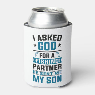 Angler Fishing Father and Son Angling Partners Can Cooler