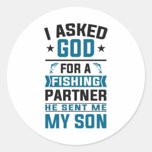Angler Fishing Father and Son Angling Partners Classic Round Sticker