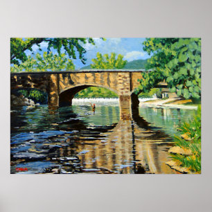 Angler Fishing for Trout Poster